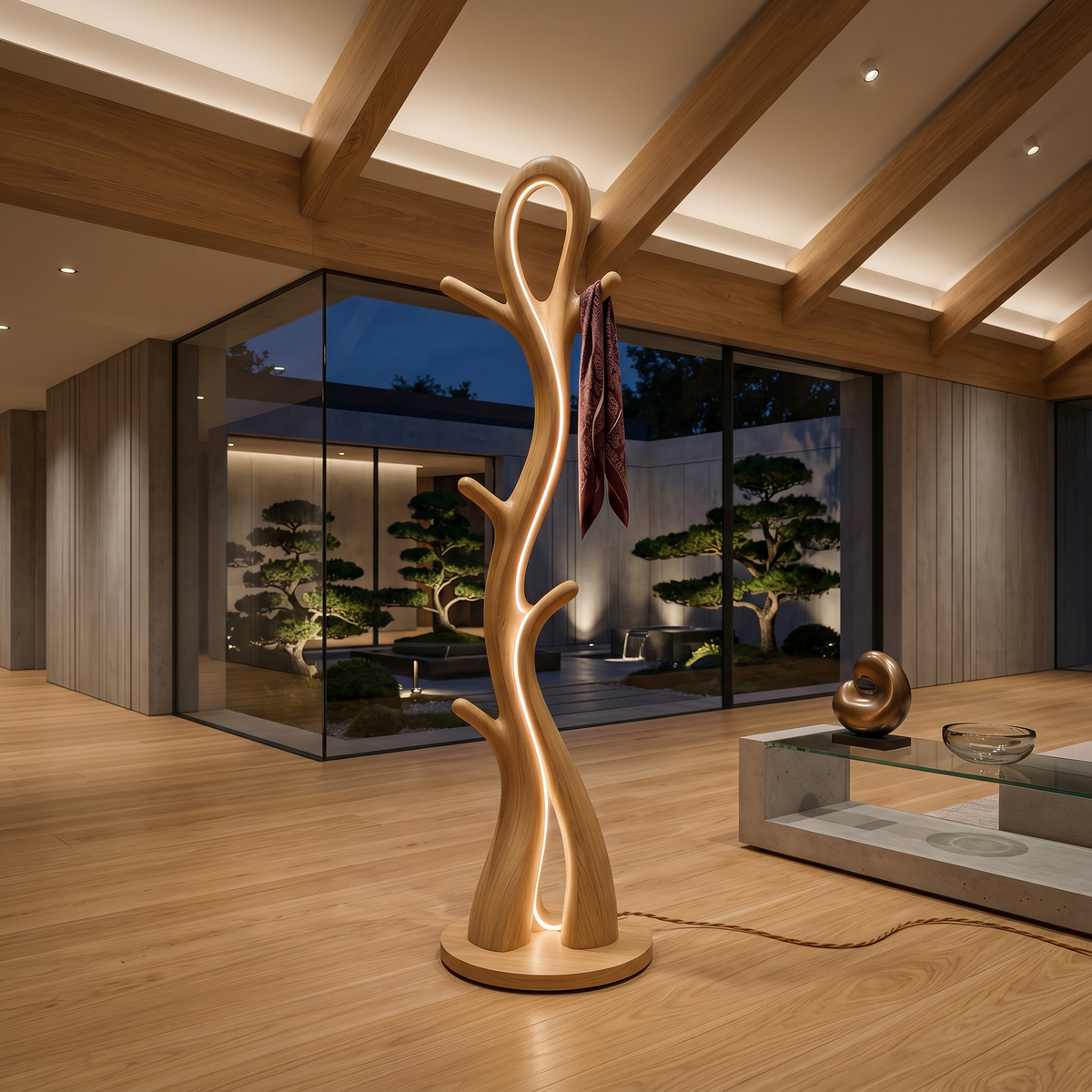 Contemporary Botanical Lamp With Hooks For Lounge