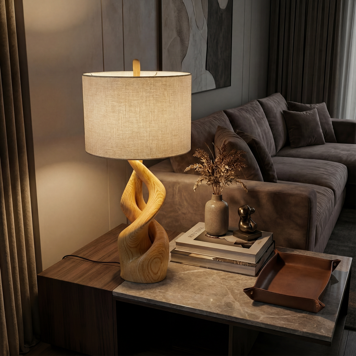 Modern Sculptural Lamp Living Room Loft Apartment Corner Space