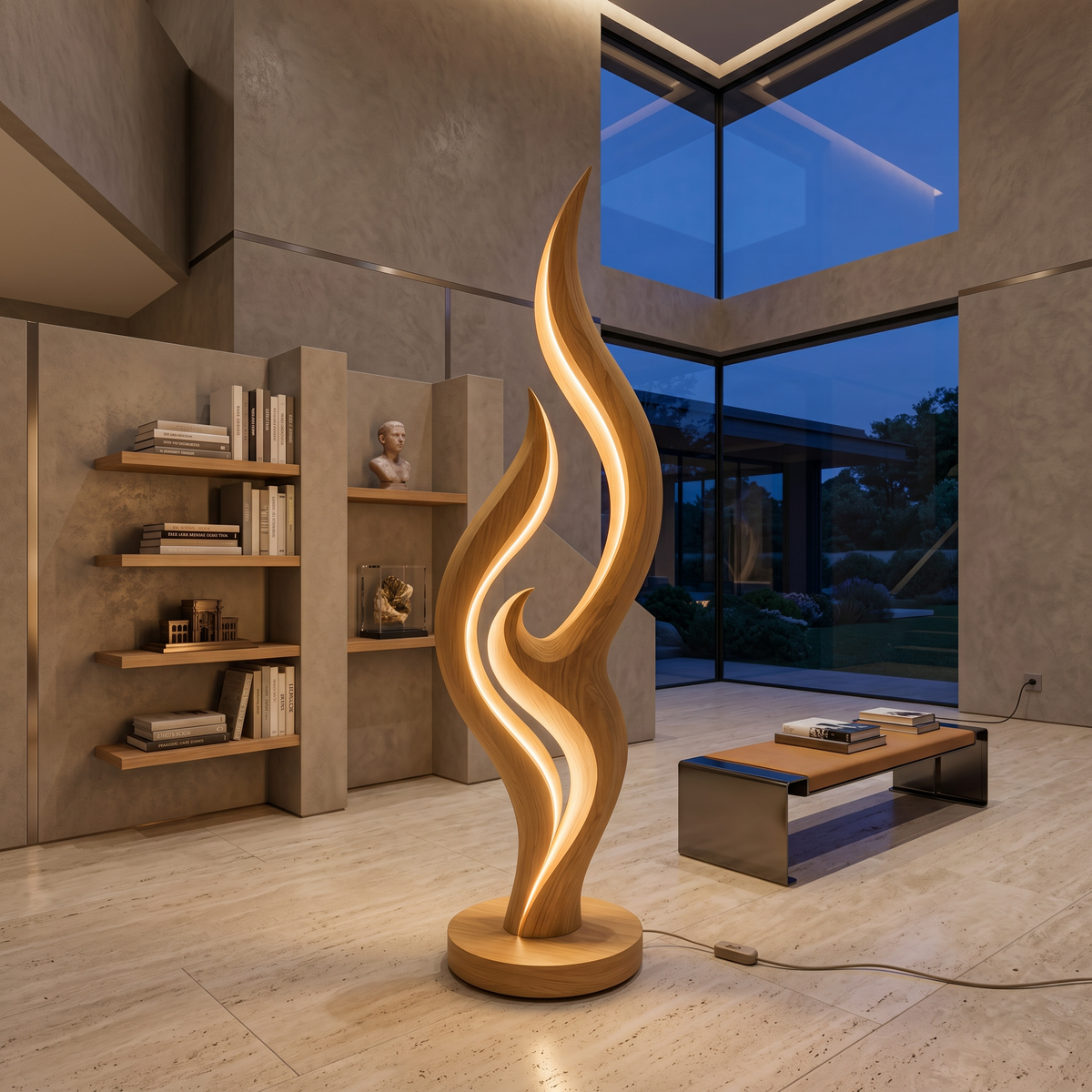 Contemporary Double Wave Lamp For Lounge Area