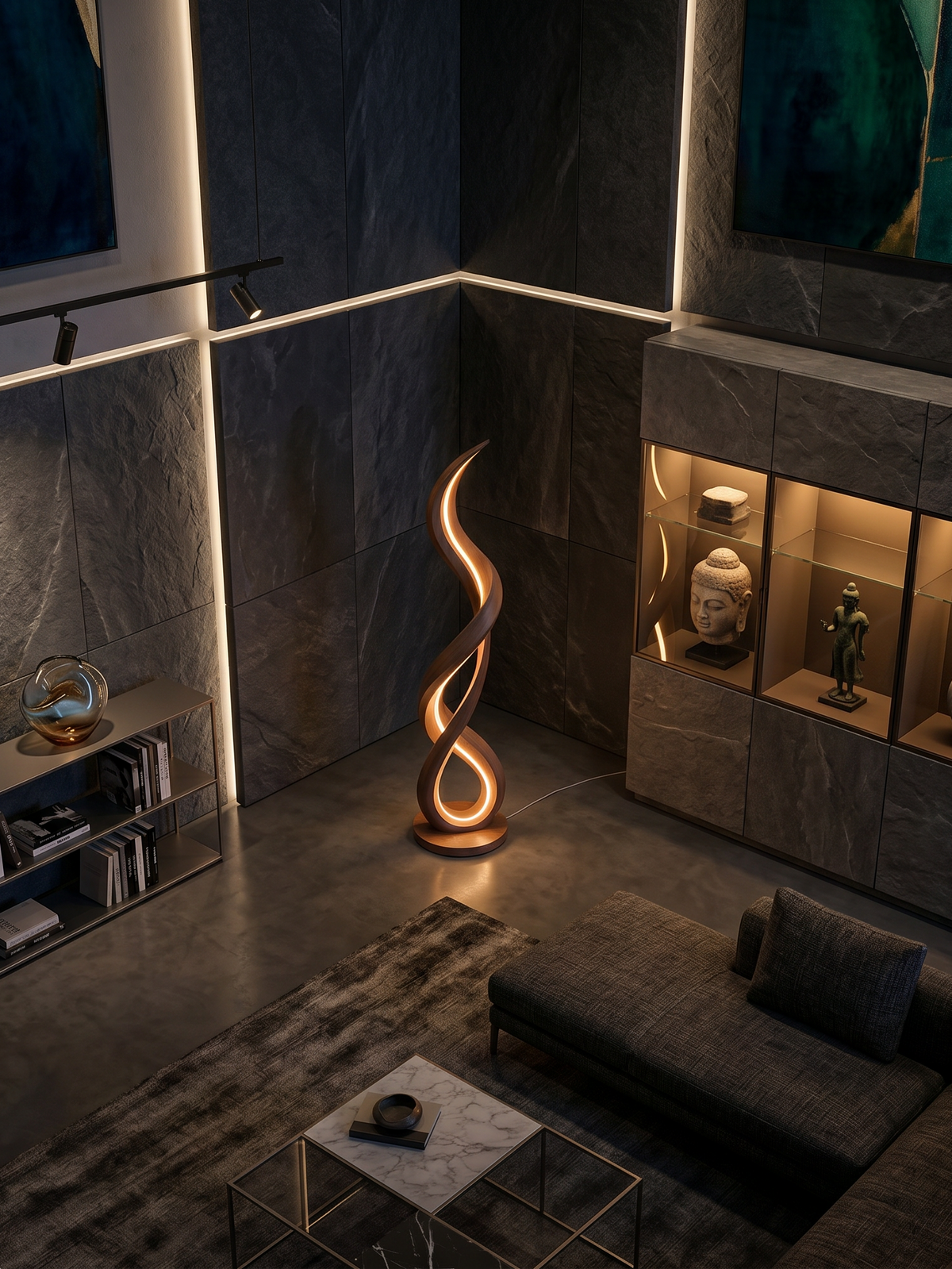 Organic Gentle Wave Floor Lamp For Modern Interior