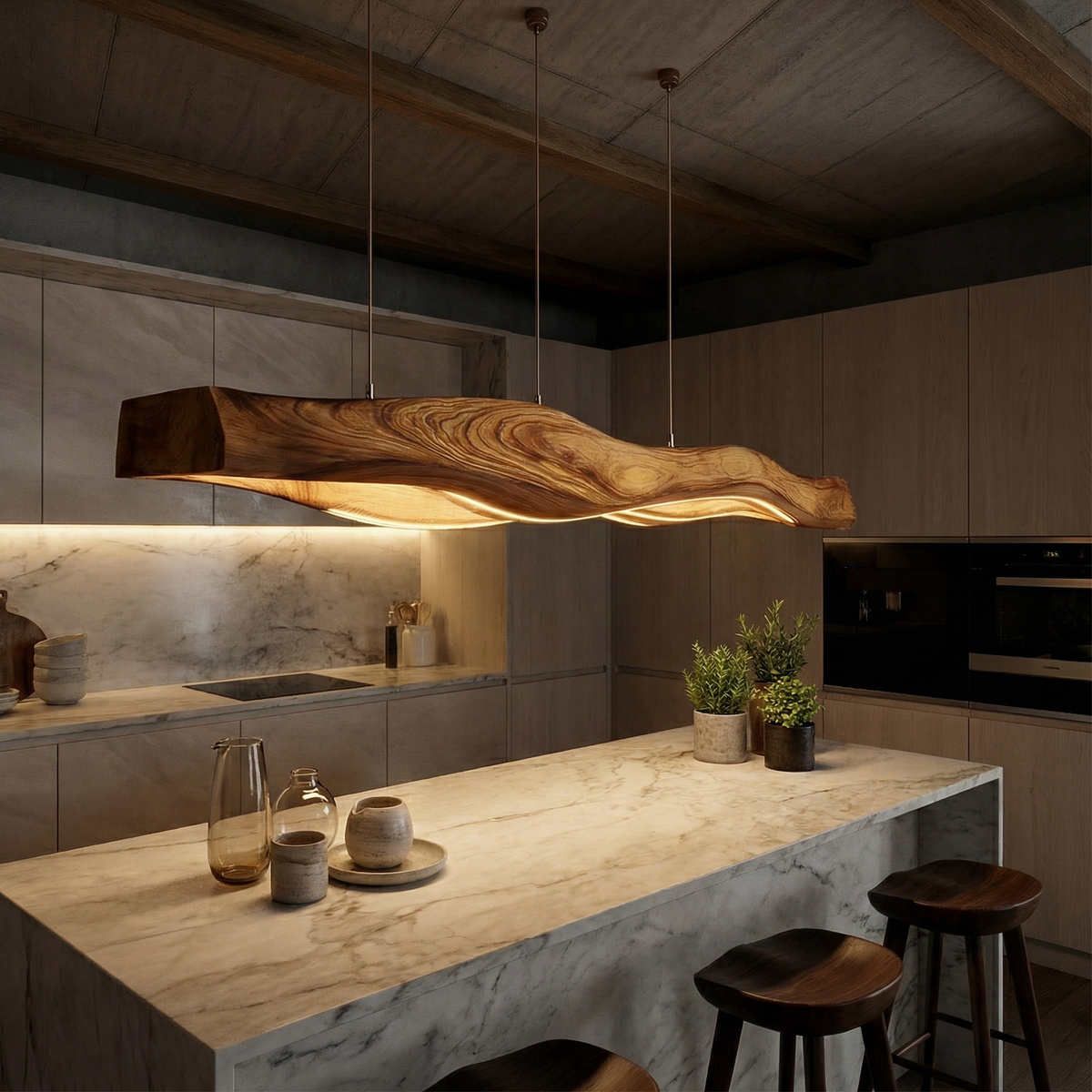 Rustic Table Lamp Bar Counter Cafe Interior Cozy Corner Space
