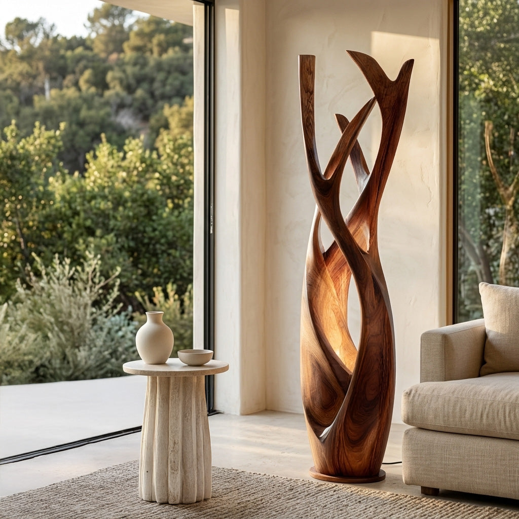 Wooden Floor Lamp For Contemporary Apartment