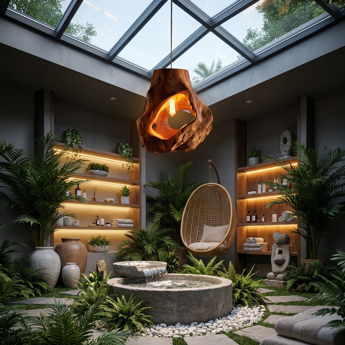 Organic Sculptural Table Lamp Bedroom Reading Nook Loft Corner