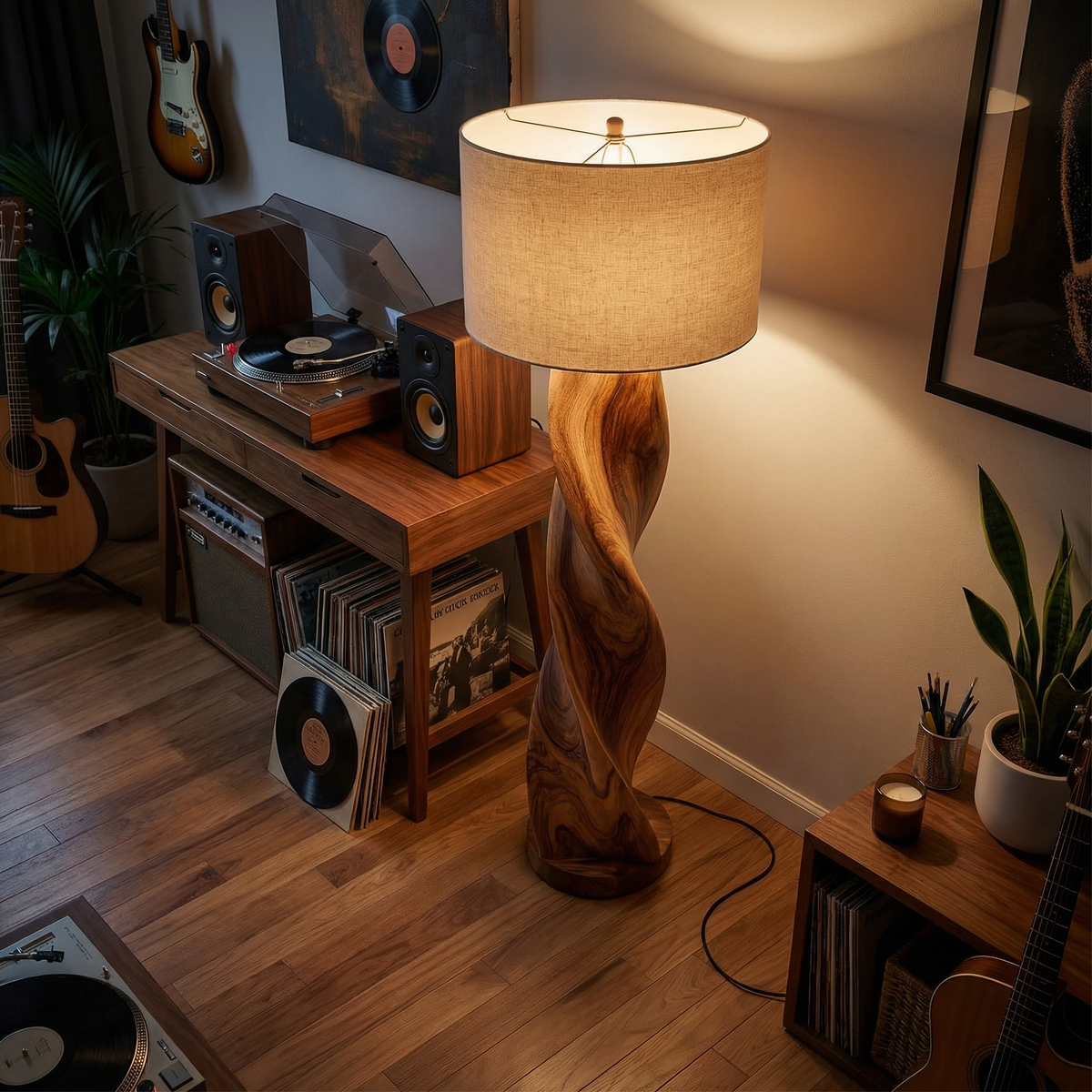 Industrial Sculptural Lamp Entryway Console Living Room Corner