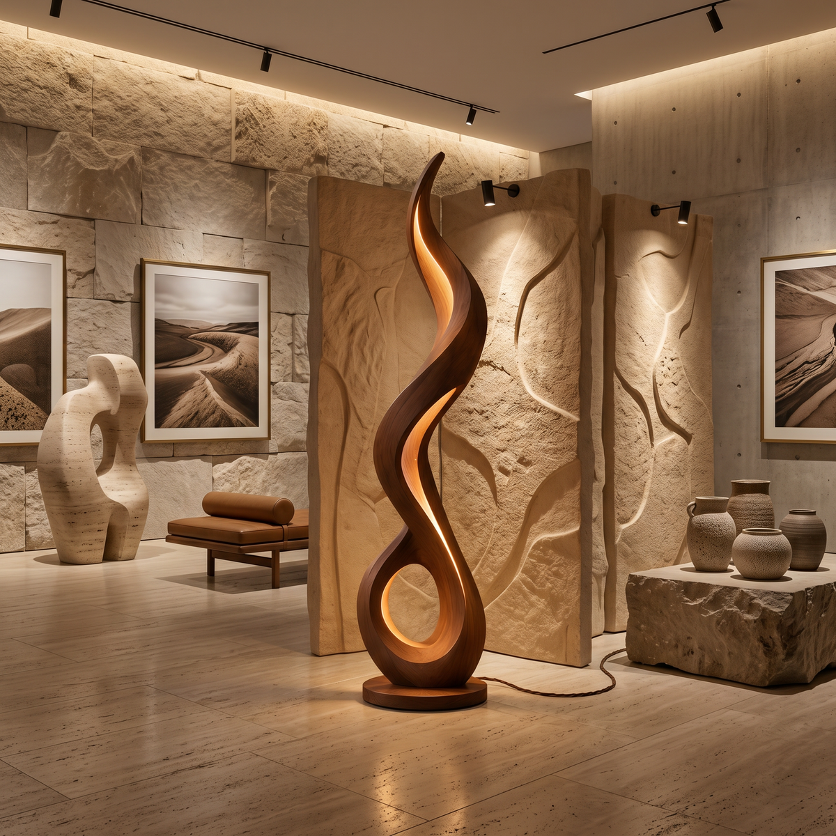 Minimalist Liquid Flow Floor Lamp For Reading Corner