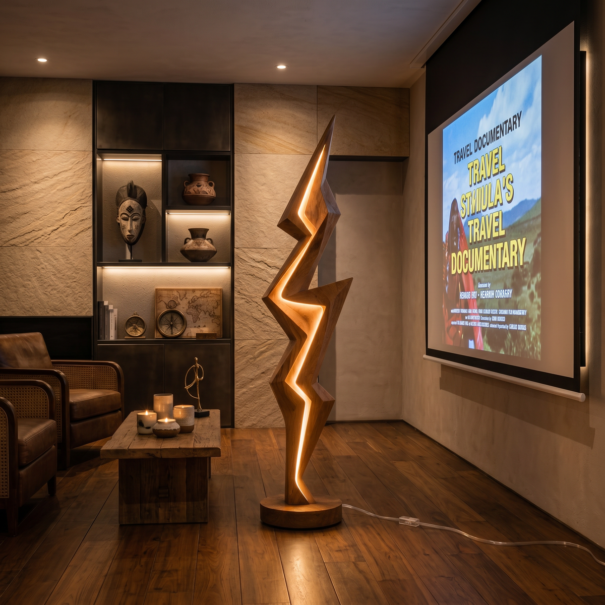 Minimalist Lightning Bolt Lamp For Modern Interior
