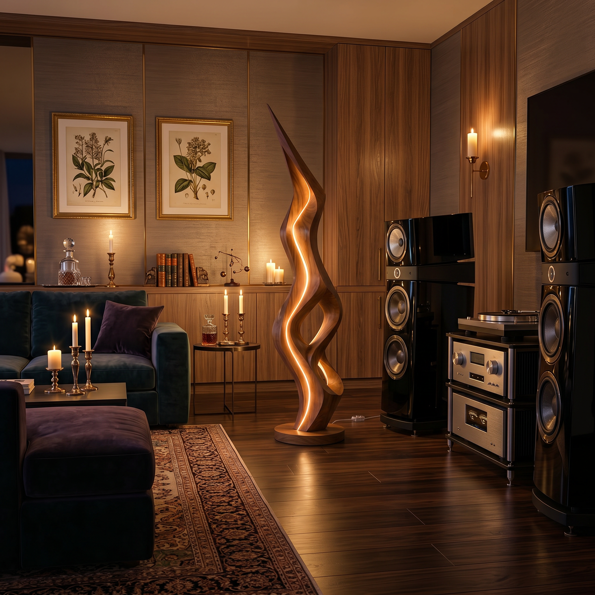 Organic Twin Ribbon Lamp For Living Room