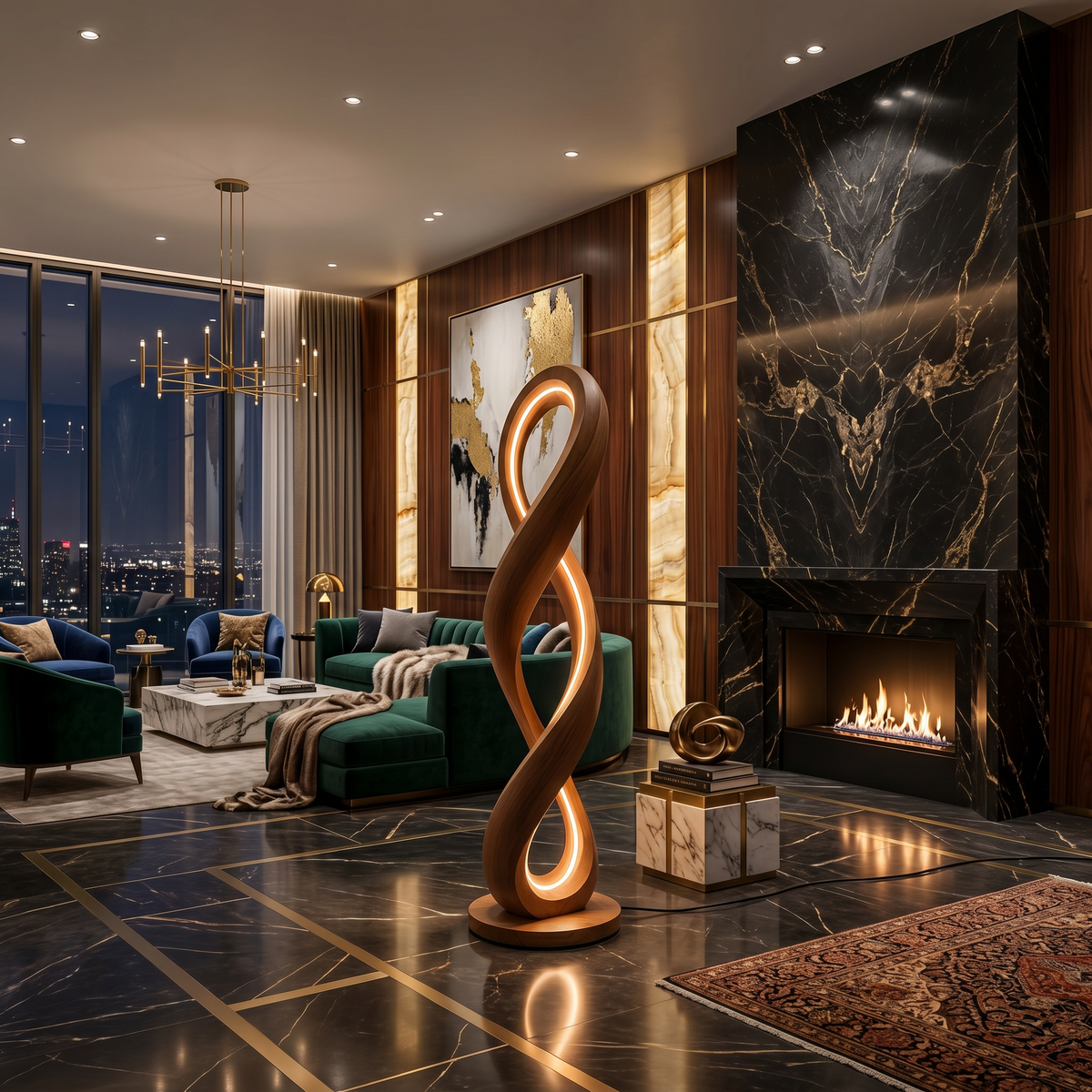 Contemporary Infinity Lamp With Table For Lounge