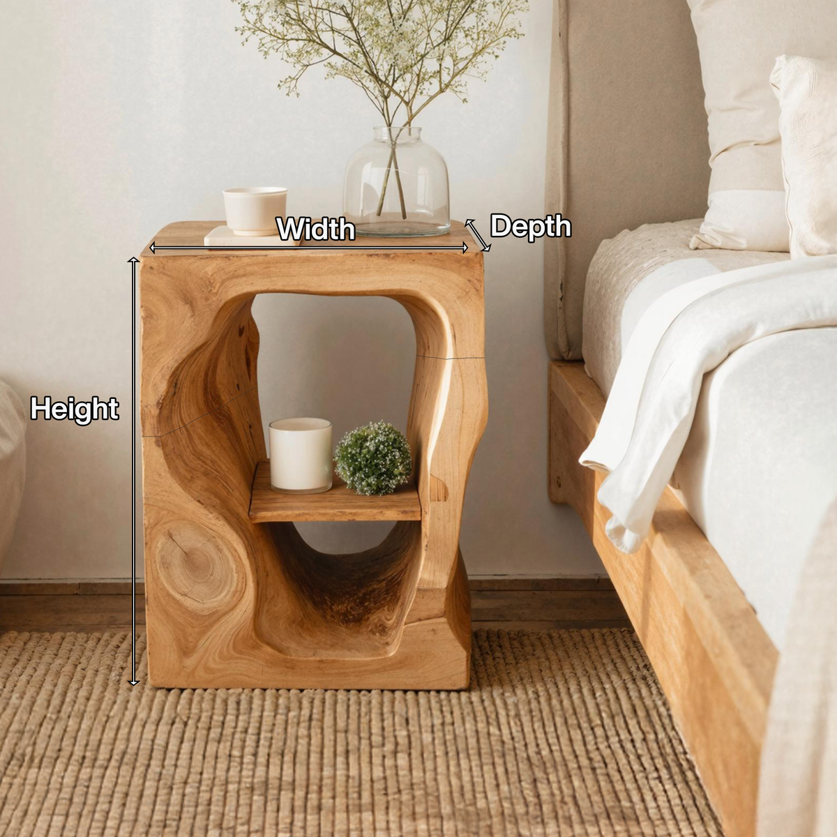 Mid Century Wooden Nightstand For Chic Bedroom Set