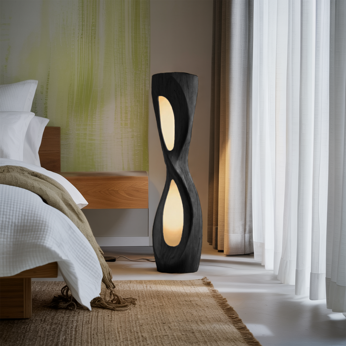 Modern Organic Sculptural Floor Lamp For Bedroom Decor