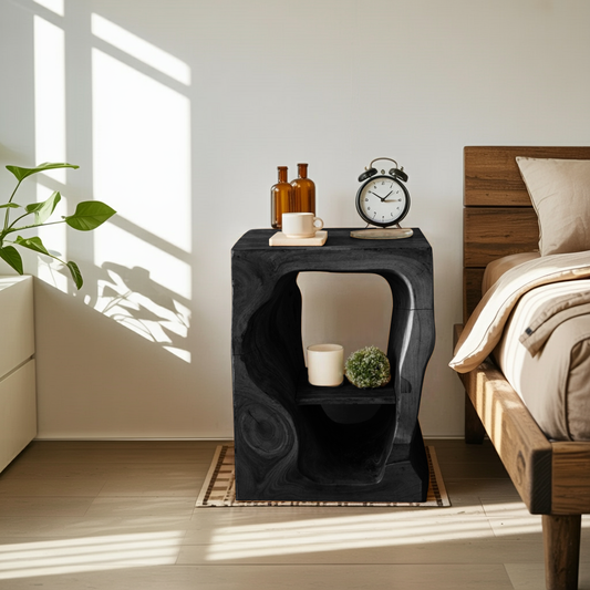 Mid Century Wooden Nightstand For Chic Bedroom Set
