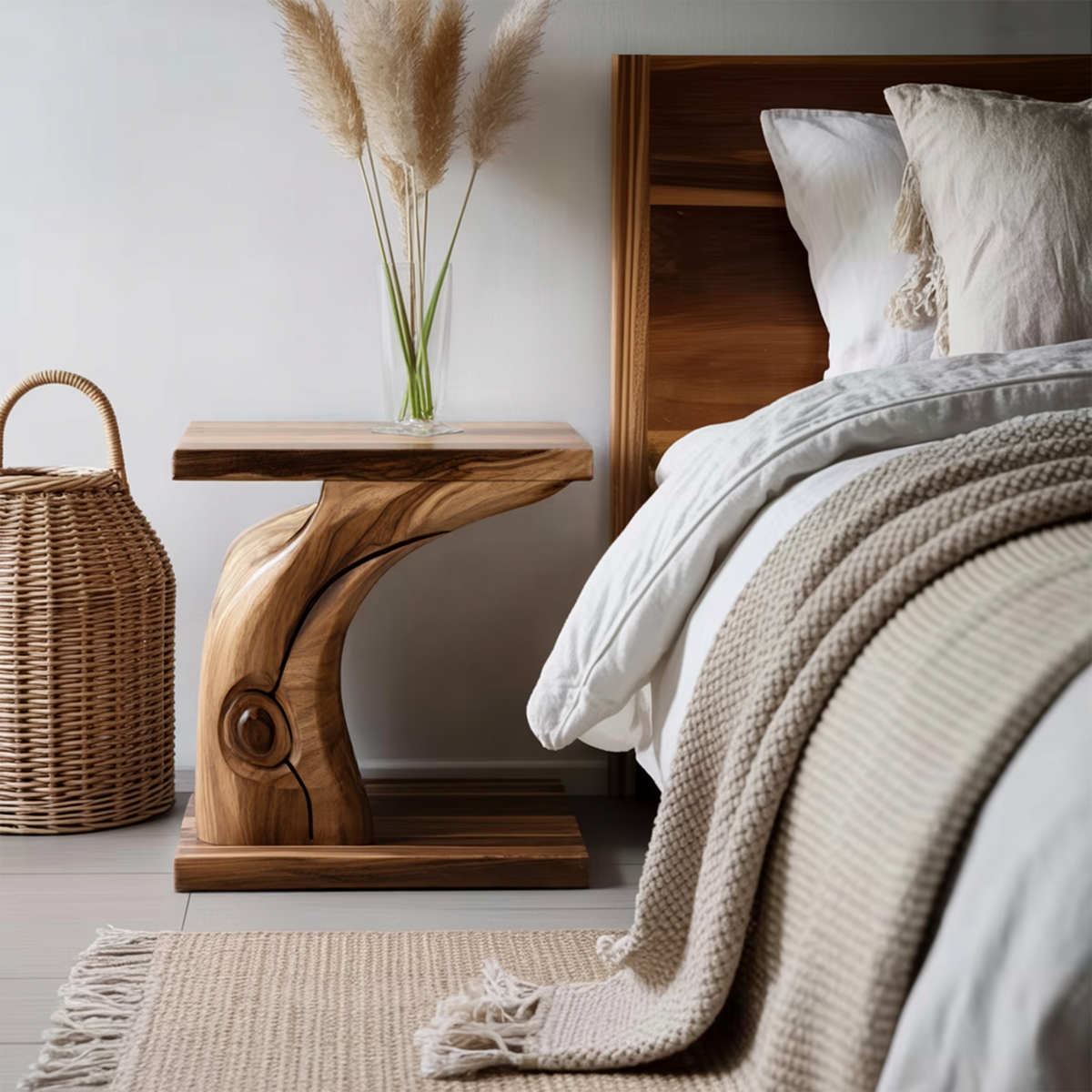 Organic Sculptural Nightstand For Bedroom Or Home Interior