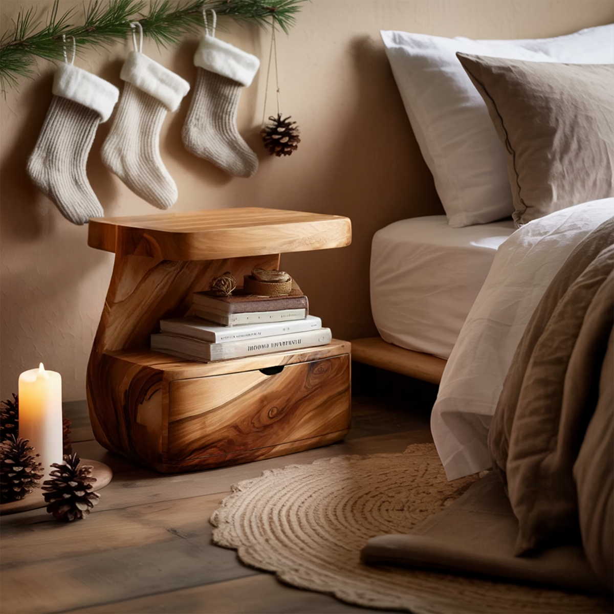 Modern Nightstand With Drawer For Bedroom