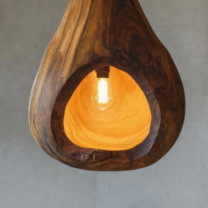 Artistic Pendant Light Carved Handmade For Living Room