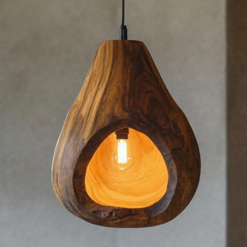 Artistic Pendant Light Carved Handmade For Living Room