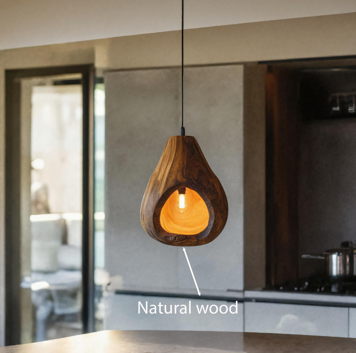 Artistic Pendant Light Carved Handmade For Living Room