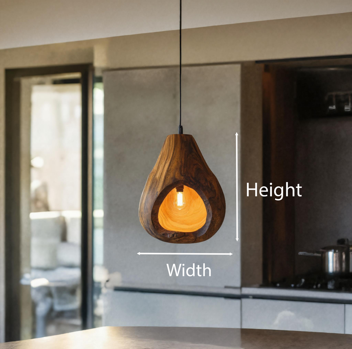 Artistic Pendant Light Carved Handmade For Living Room