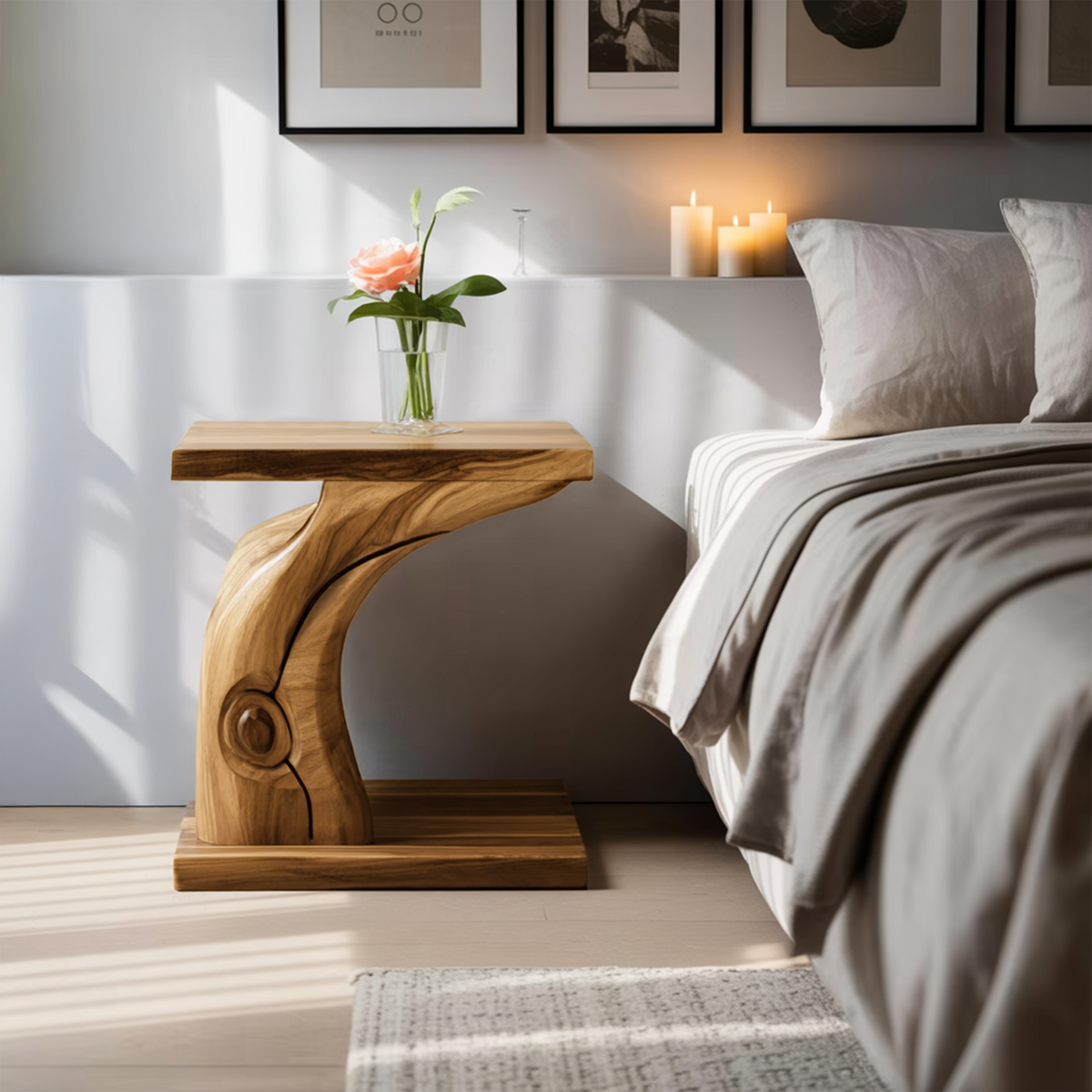 Organic Sculptural Nightstand For Bedroom Or Home Interior