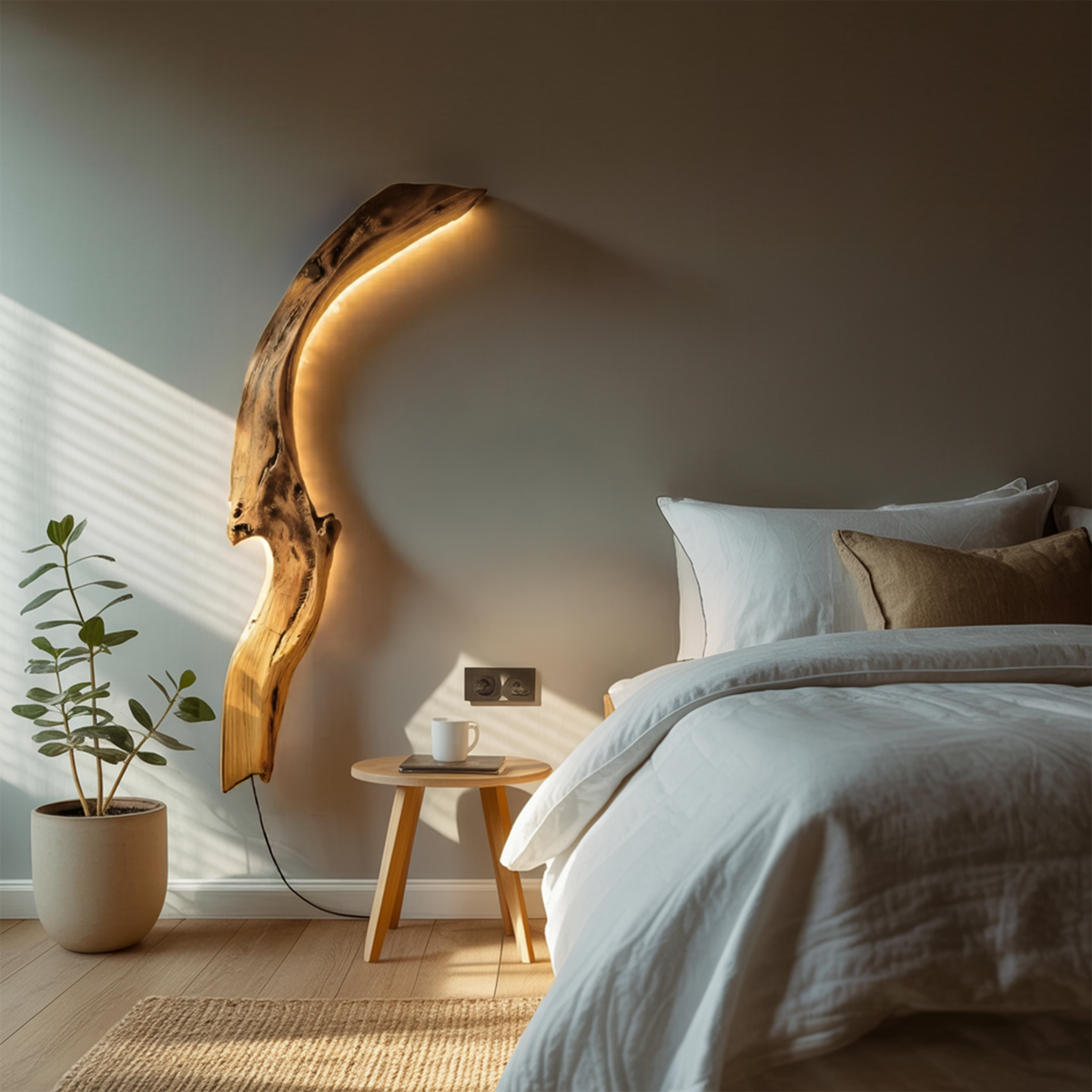 Minimalist Organic Wall Light For Bedroom Or Hallway Decor