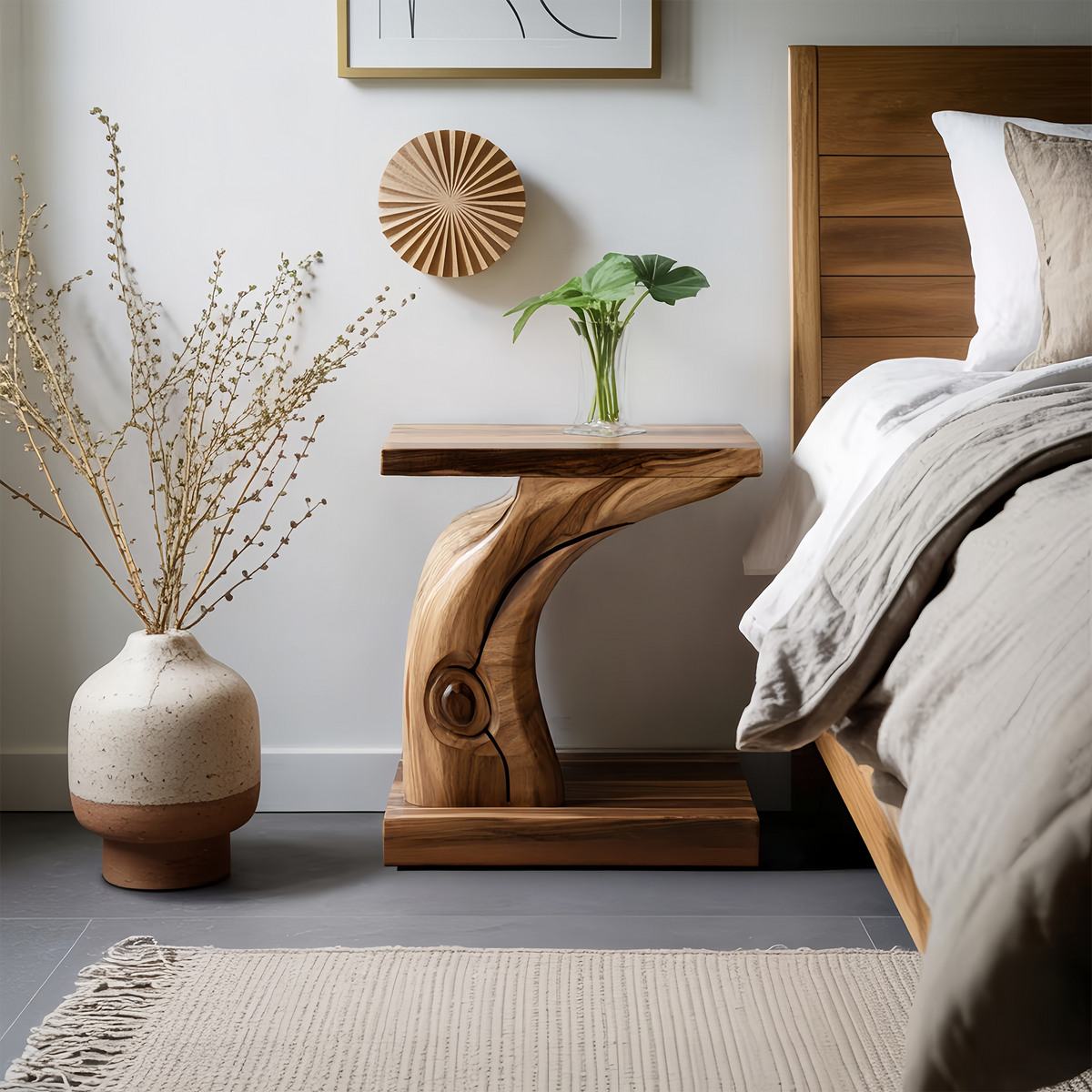 Organic Sculptural Nightstand For Bedroom Or Home Interior