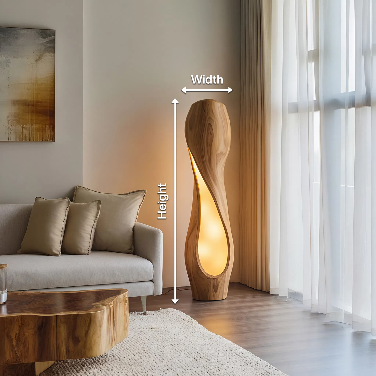 Organic Sculptural Floor Lamp For Living Room Decor