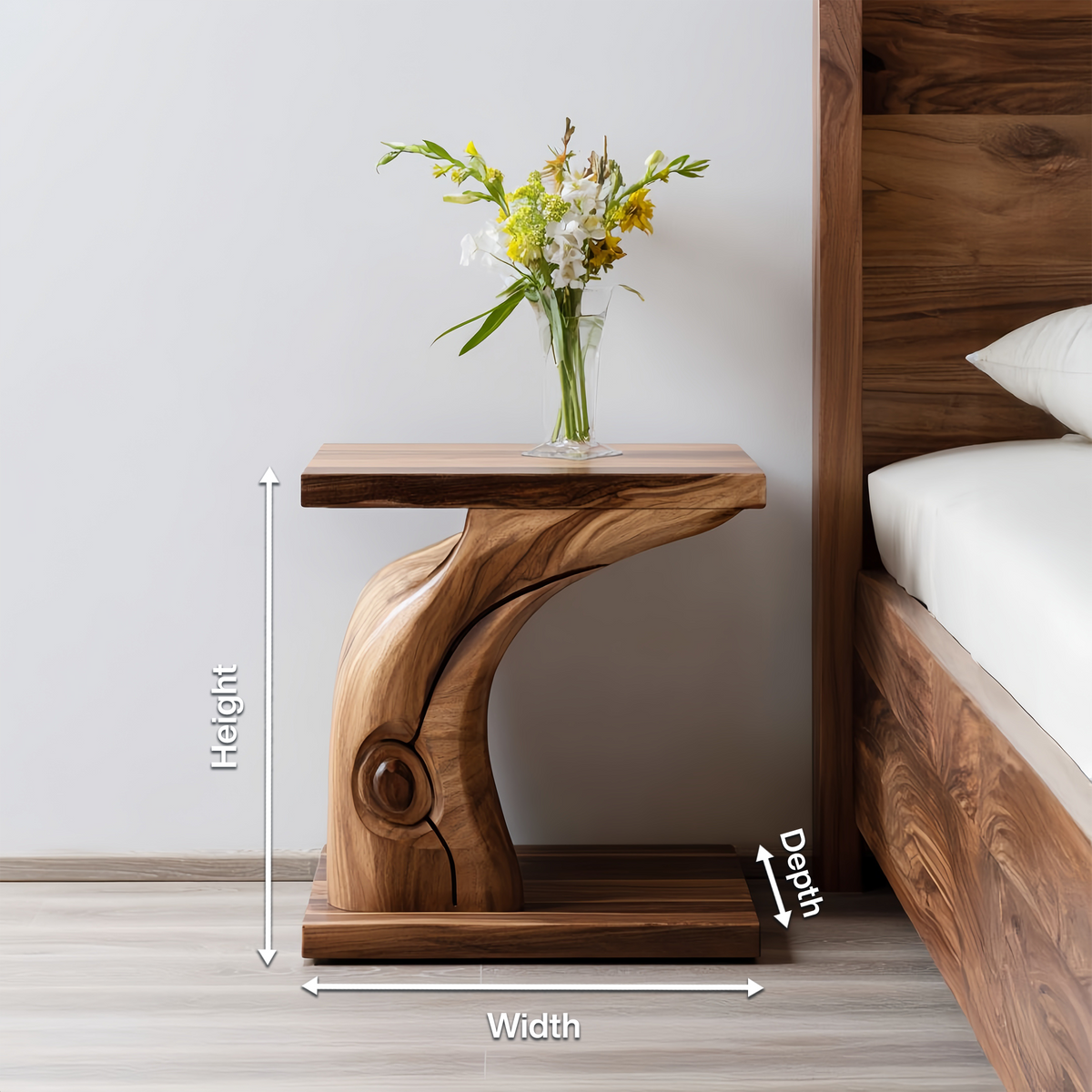 Organic Sculptural Nightstand For Bedroom Or Home Interior