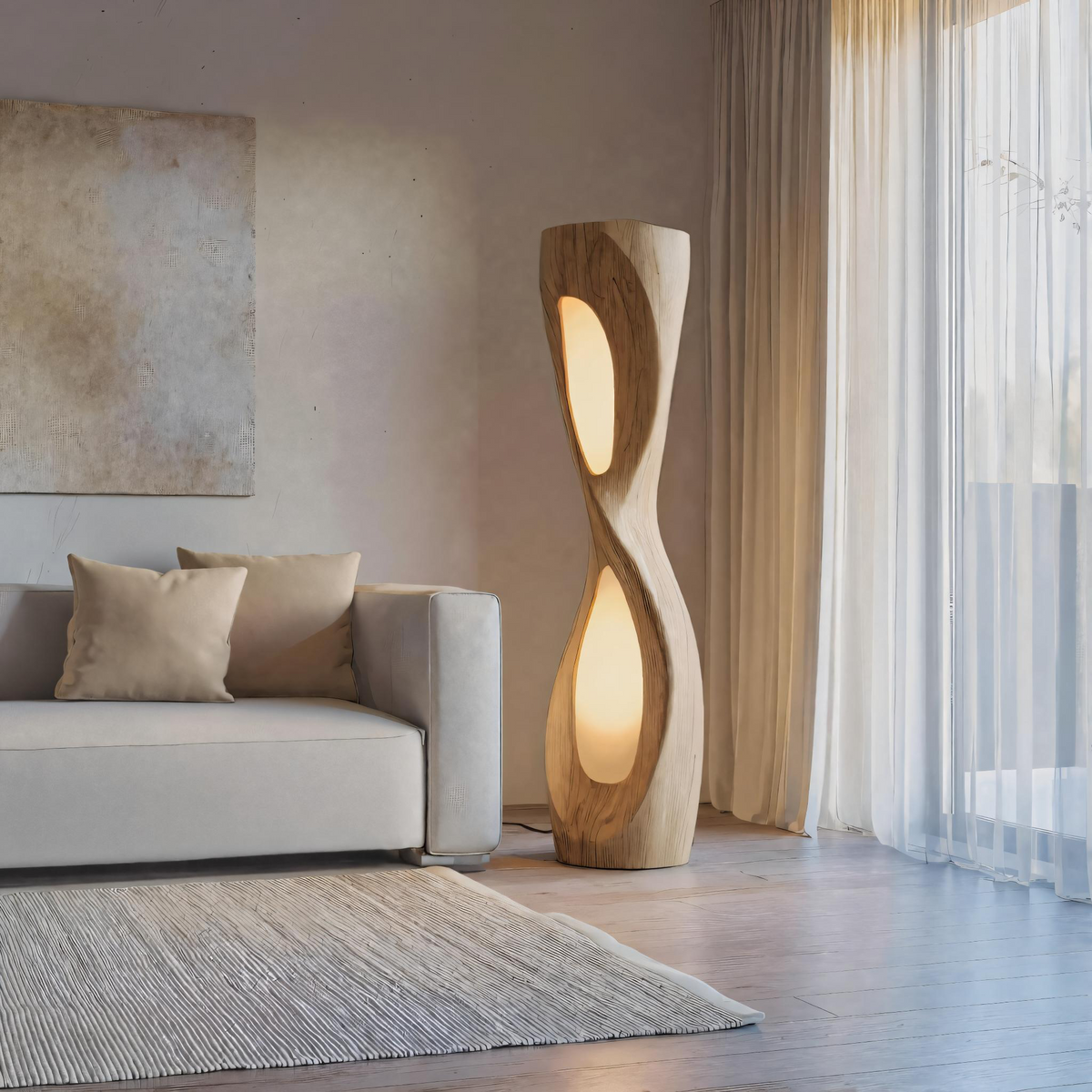 Modern Organic Sculptural Floor Lamp For Bedroom Decor
