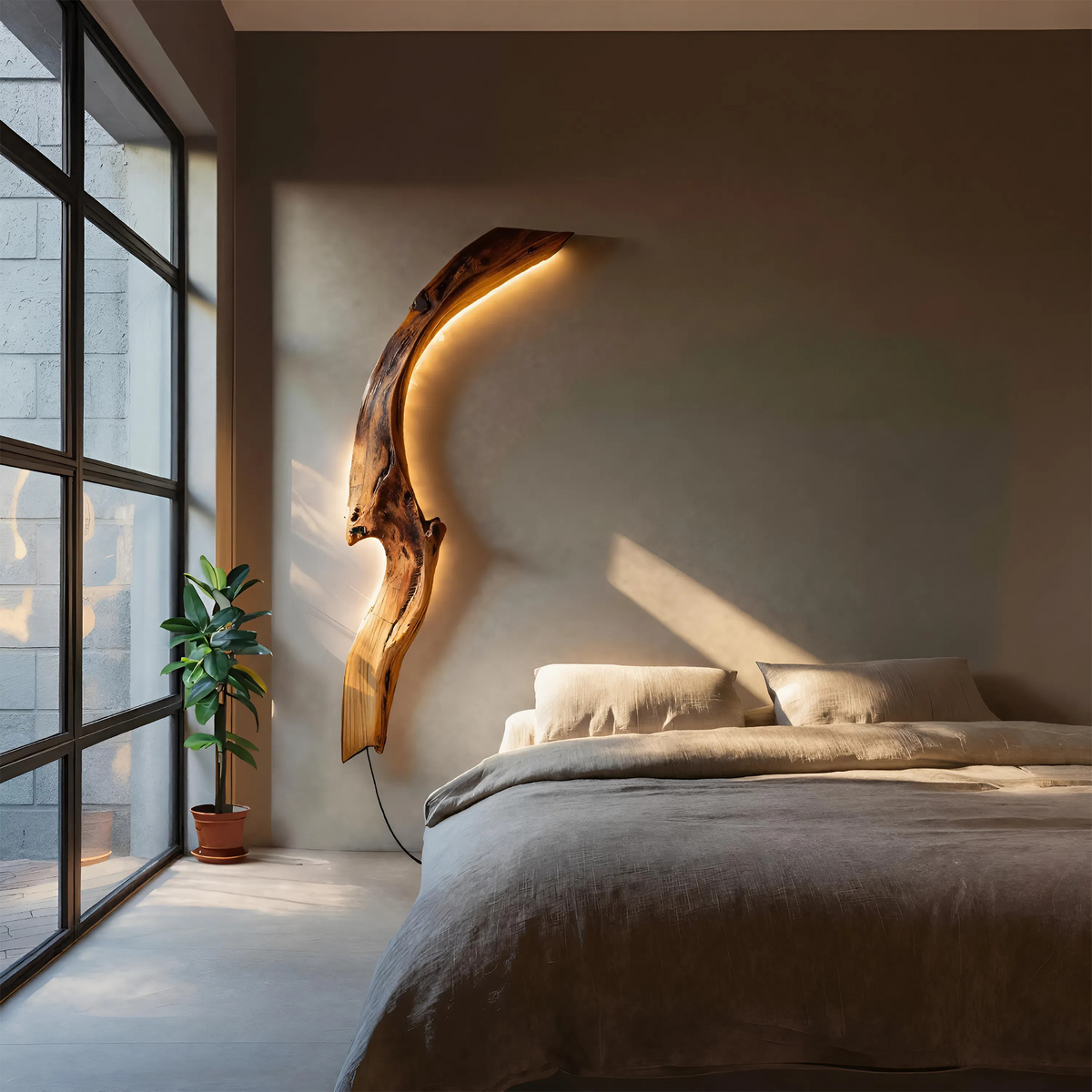 Minimalist Organic Wall Light For Bedroom Or Hallway Decor