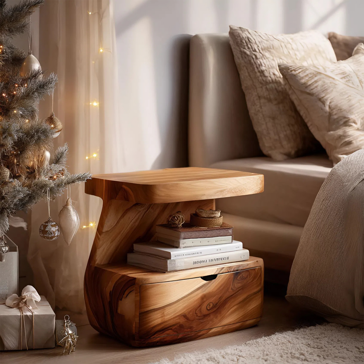 Modern Nightstand With Drawer For Bedroom